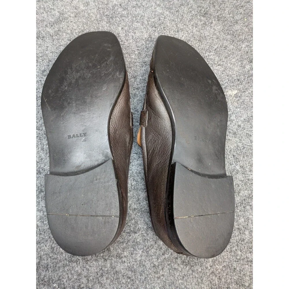 Bally Basico/2 Horsebit Loafers Mens US 10 D Brown Pebbled Leather